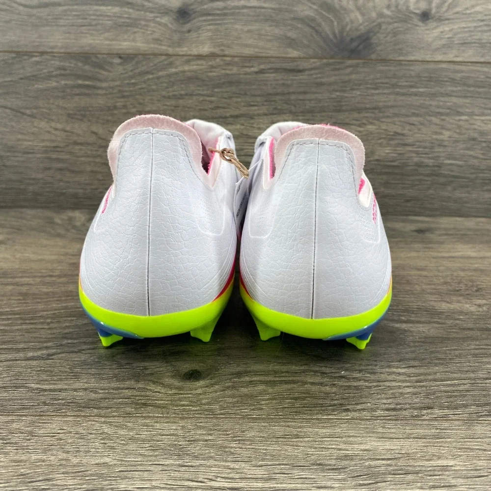 Adidas Predator League FT Soccer Cleats Mens 10.5 White Pink IG7700 Firm Ground